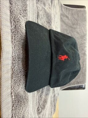 Polo by Ralph Lauren Black Cap with Red Pony Embroidery
